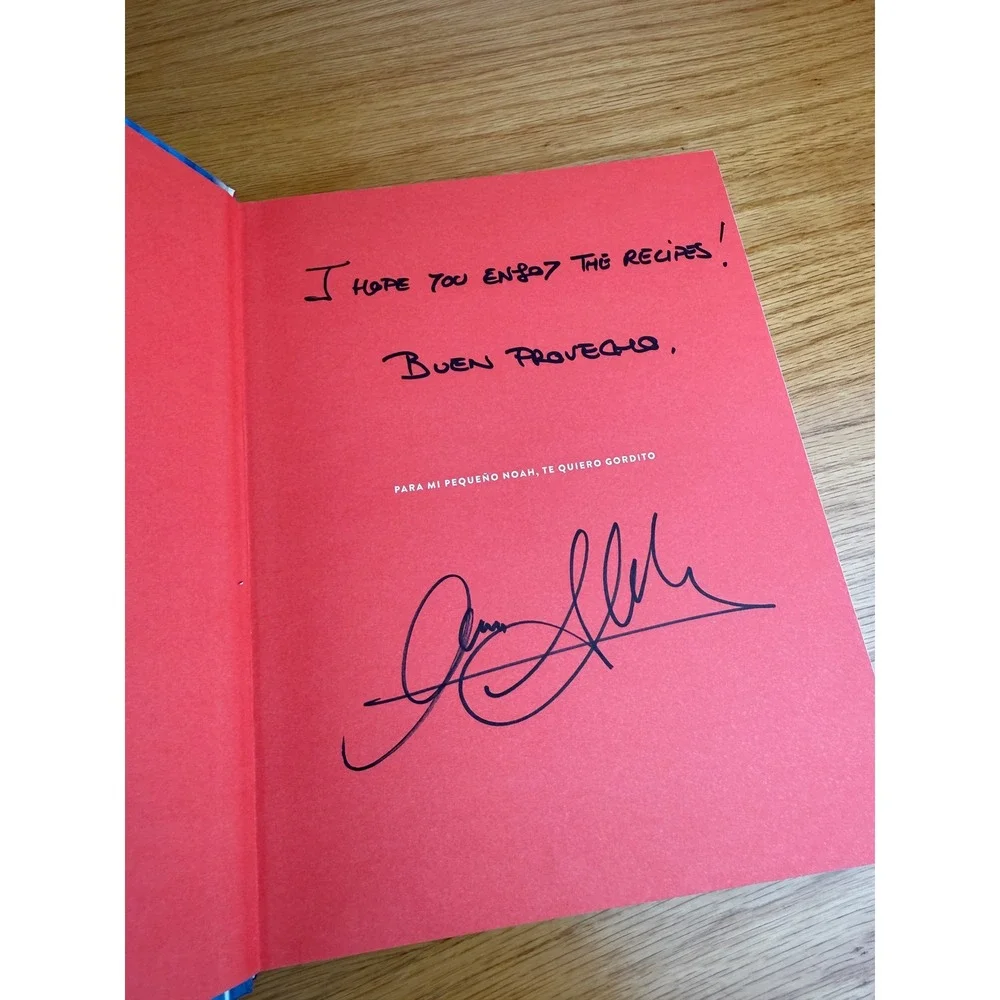 Signed OMAR ALLIBHOY Spanish Made Simple Cookbook Autographed Red Hardcover OS